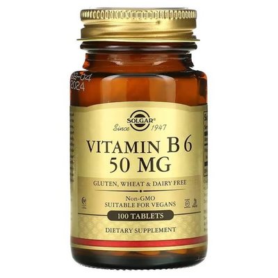Solgar Vitamin B6 50 мг 100 таблеток SOL-3100 фото