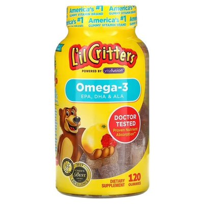L'il Critters Omega-3 Raspberry-Lemonade 120 жувальних цукерок LIL-1434 фото