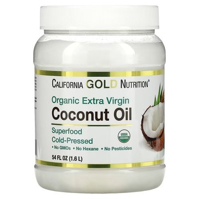 California Gold Nutrition Cold-Pressed Organic Virgin Coconut Oil 1.6 л CGN-01267 фото