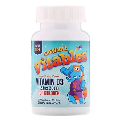 Vitables Vitamin D3 Chewable for Children 90 жувальних цукерок 988 фото