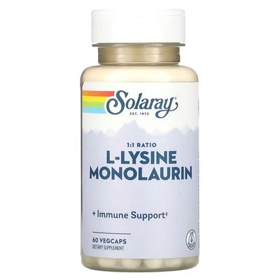 Solaray L-Lysine Monolaurin 60 рослинних капсул SOR-35281 фото