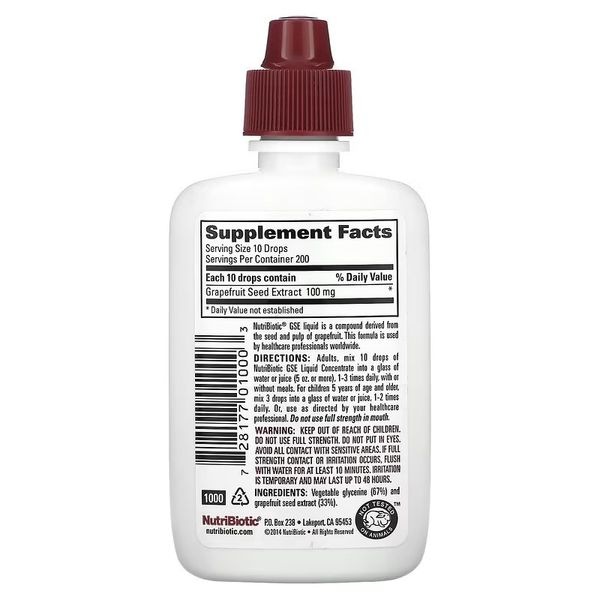 NutriBiotic Grapefruit Seed Extract Liquid Concentrate 59 ml NBC-1000 фото