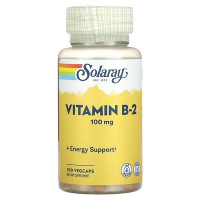 Solaray Vitamin B-2 100 mg 100 капсул SOR-04327 фото