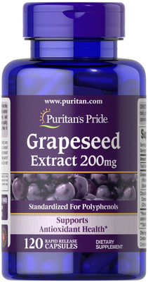 Puritan's Pride Grapeseed Extract 200 mg 120 капс 019465 фото