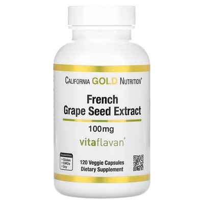California Gold Nutrition French Grape Seed Extract 100 mg 120 капсул CGN-01194 фото