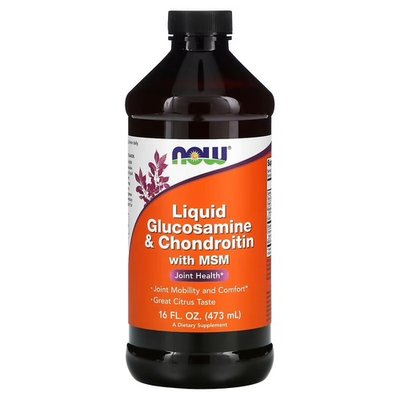 NOW Liquid Glucosamine & Chondroitin with MSM 473 ml NOW-3175 фото