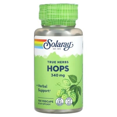 Solaray HOPS 340 mg 100 рослинних капсул SOR-11330 фото