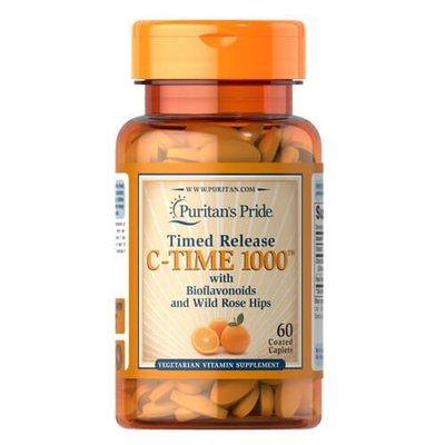 Puritan's Pride Vitamin C-1000 mg with Rose Hips Timed Release 60 таб 04070 фото