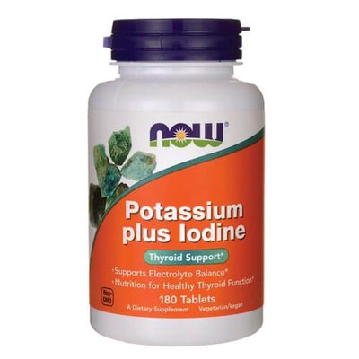 NOW Potassium Plus Iodine 180 таб NOW-1452 фото