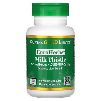 California Gold Nutrition Milk Thistle Extract 175 mg 60 рослинних капсул CGN-01097 фото