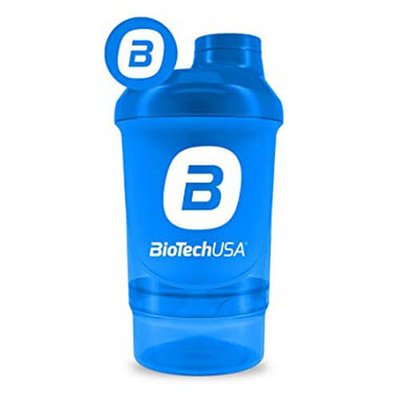 BioTech USA Shaker Wave + Nano 300 ml + 150 ml, Синий, Блакитний 655 фото