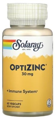 Solaray OptiZinc 30 mg 60 рослинних капсул SOR-04707 фото
