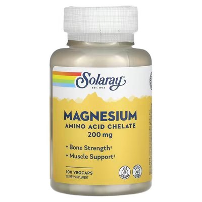 Solaray Magnesium 200 mg 100 вегетаріанських капсул SOR-04630 фото