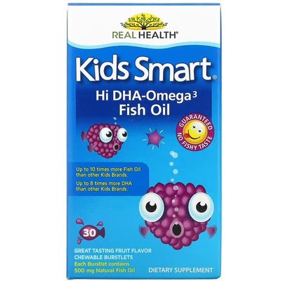 Bioglan Kids Smart DHA-Omega 3 Fish Oil 30 Chewable Burstlets BGL-80505 фото