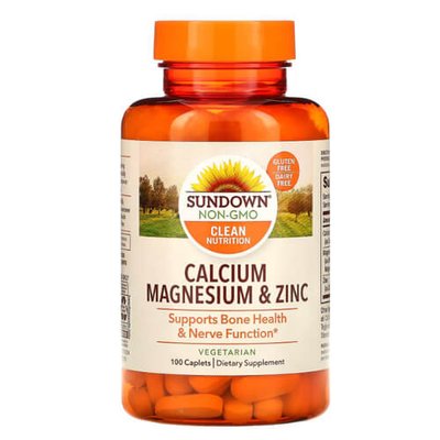 Sundown Naturals Calcium, Magnesium & Zinc 100 таб 1624 фото