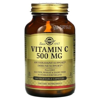 Solgar Vitamin C 500 мг 100 капсул SOL-3260 фото