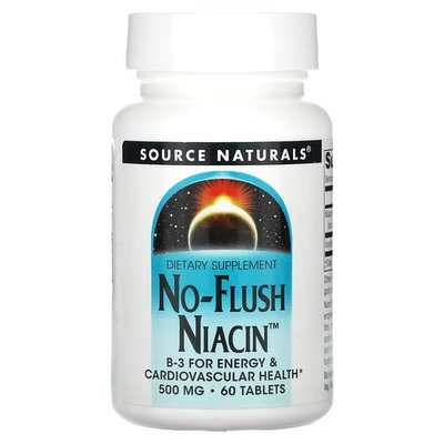Source Naturals No-Flush Niacin 500 mg 60 таблеток SNS-00921 фото