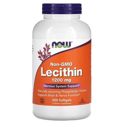 NOW Soy Lecithin 1,200 mg 200 капсул 2019 фото