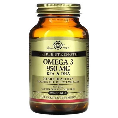 Solgar Omega-3 EPA & DHA Triple Strength 950 мг 50 капсул SOL-02057 фото
