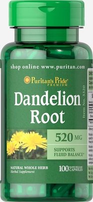 Puritan's Pride Dandelion Root 520 mg 100 капсул 3320 фото