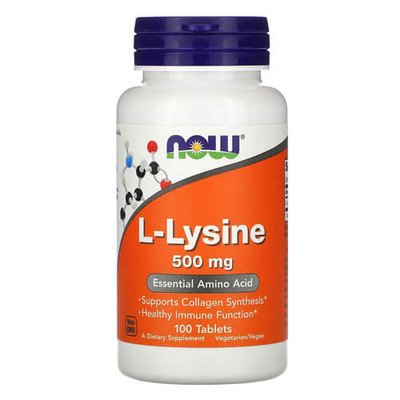 NOW L-Lysine 500 mg 100 табл 1363 фото