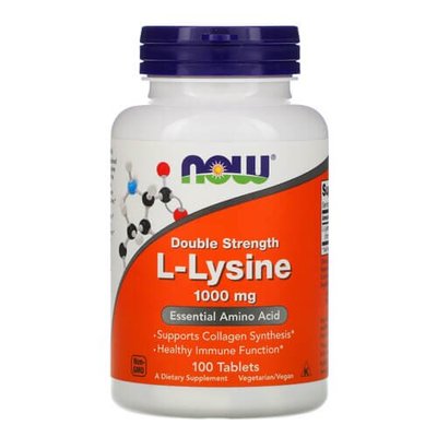 NOW L-Lysin 1000 mg 100 табл 1084 фото