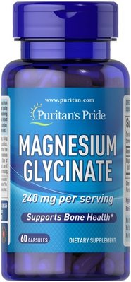 Puritan's Pride Magnesium Glycinate 240 mg 60 капсул 26235 фото