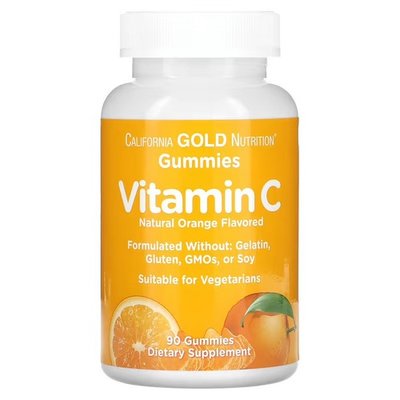 California Gold Nutrition Vitamin C Gummies 90 жувальних цукерок CGN-1092 фото