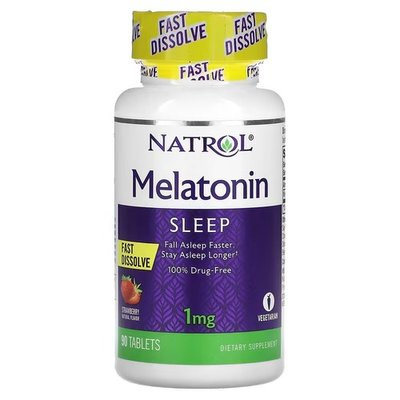 Natrol Melatonin Fast Dissolve Strawberry 1 mg 90 таблеток NTL-06324 фото
