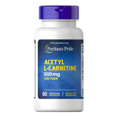 Puritan's Pride Acetyl L-Carnitine 500 mg 60 капс 34727 фото