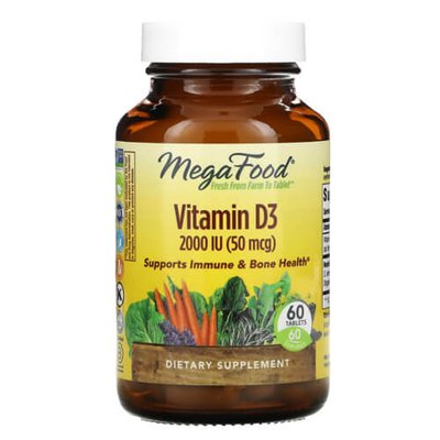 MegaFood Vitamin D3 2,000 IU 60 таб 1693 фото