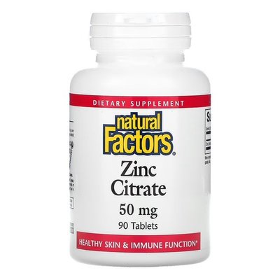 Natural Factors Zinc Citrate 50 mg 90 таблеток NFS-1680 фото
