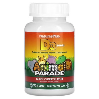 NaturesPlus Vitamin D3 500 IU 90 жувальні таблетки в формі тварин NAP-29950 фото