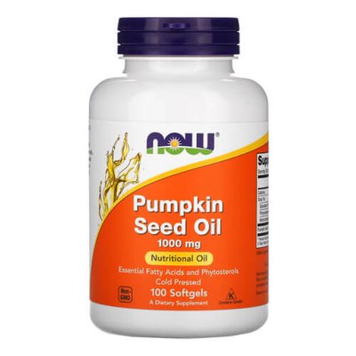 NOW Pumpkin Seed Oil 1000 mg 100 капсул 1788 фото