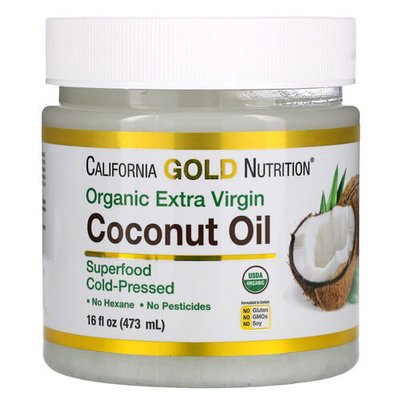 California Gold Nutrition Extra virgin Coconut Oil 473 ml CGN-01190 фото