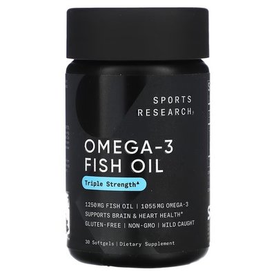 Sports Research Omega-3 Fish Oil Triple Strength 30 капсул SRE-09152 фото