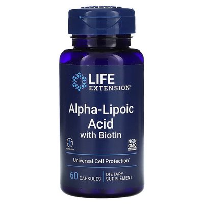 Life Extension Alpha-Lipoic Acid with Biotin 60 капсул LEX-045706 фото
