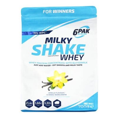 6PAK Milky Shake Whey 700 грам, Полуниця-Ківі 1166-4 фото