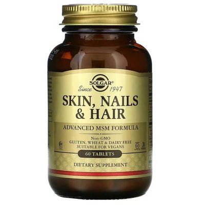 Solgar Skin Nails & Hair Advanced MSM Formula 60 таблеток SOL-1735 фото