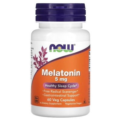 NOW Melatonin 5 mg 60 капсул NOW-3555 фото