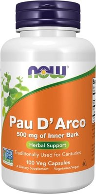 NOW Pau D' Arco 500 mg 100 капсул 081708 фото