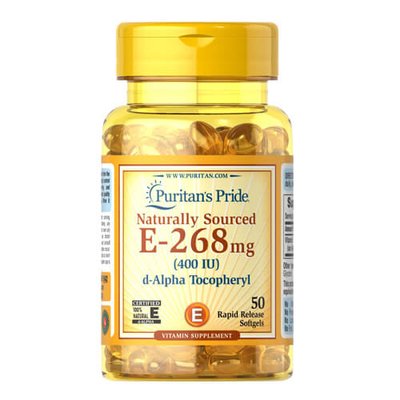 Puritan's Pride Vitamin E-400 iu Naturally Sourced 50 рідких капсул 0542 фото