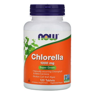NOW Chlorella 1,000 mg 120 табл 1369 фото