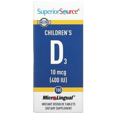 Superior Source Children's D3 400 IU 100 швидкорозчинних таблеток SPS-91050 фото