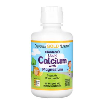 California Gold Nutrition Children's Liquid Calcium with Magnesium 473 мл 1676 фото