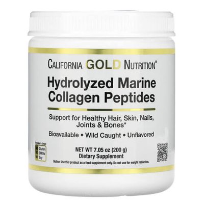California Gold Nutrition Hydrolyzed Marine Collagen Peptides 200 грам 1530 фото