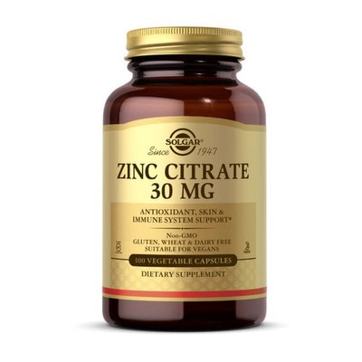 Solgar Zinc Citrate 30 мг 100 капсул SOL-3670 фото