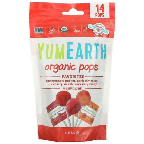 YumEarth Organic Pops 14 Pops 87 грам YUE-00101 фото
