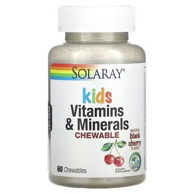 Solaray Kids Vitamins & Minerals 60 смоктальних таблеток SOR-04796 фото