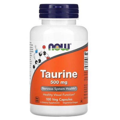 NOW Taurine 500 mg 100 капс 01345 фото